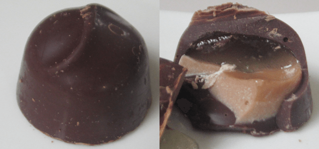 「ブランデーチョコレート」の切断面